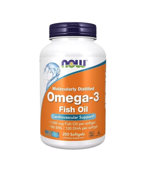 NOW Omega-3 1000 мг, 200 капсул