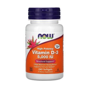 NOW Vitamin D-3 5000 IU, 240 капсул
