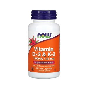 NOW Vitamin D-3 & K-2 120 капсул